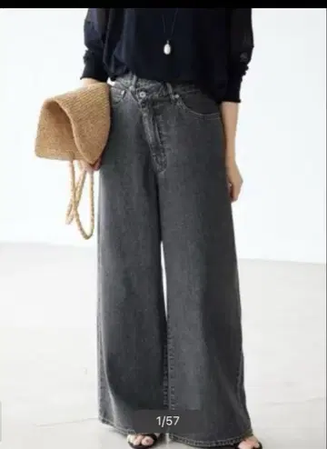 SLOBE IENA LE DENIM 틸트 와이드 스트레이트 데님
