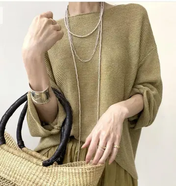 Linen Boat Neck Knit 그린