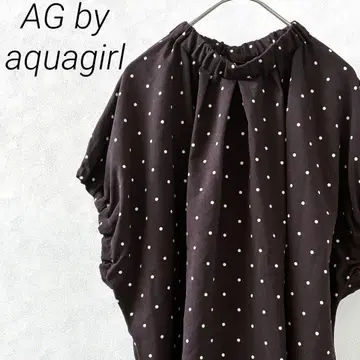 AG by aquagirl 블라우스 모크넥 도트 무늬 넉넉한 얇은 소재
