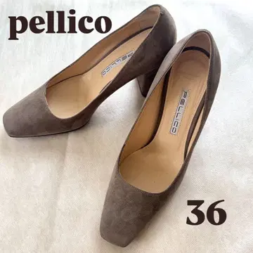 PELLICO 펌프스 스웨이드 그레이지 스퀘어토 36