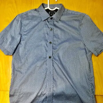 Armani Exchange 기하학 패턴 반팔 셔츠