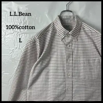 긴팔 체크 셔츠 L.L.Bean 엘엘빈 홍차 화이트 빈티지 00s