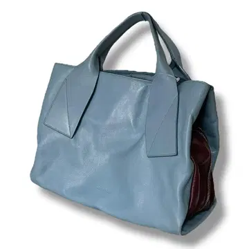 JIL SANDER 질 샌더 가죽 핸드백 바이컬러