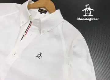 Munsingwear 긴팔 셔츠 화이트 사이즈 2 버튼 다운 트리콜로