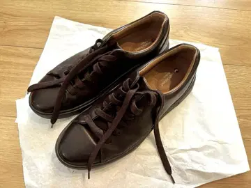 Clarks 가죽 스니커즈 UK7.5 (25.5cm 상당) 다크 브라운