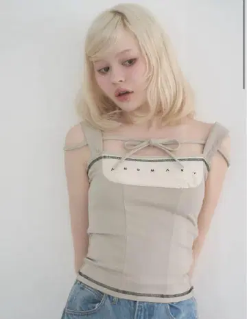 앤드메리 루카 스티치 톱 베이지