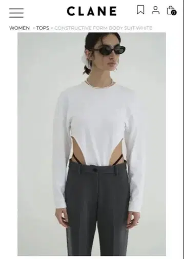 CLANE CONSTRUCTIVE FORM BODY SUIT 화이트