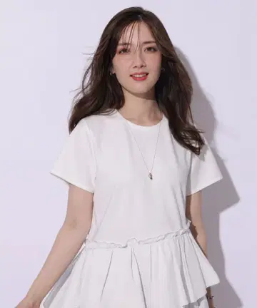 Arpege story 플리츠 레이어드 티셔츠 화이트 1 사이즈