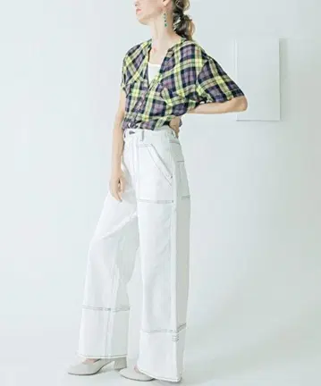 INDIMARK 인디마크 와이드 화이트 데님 팬츠 M