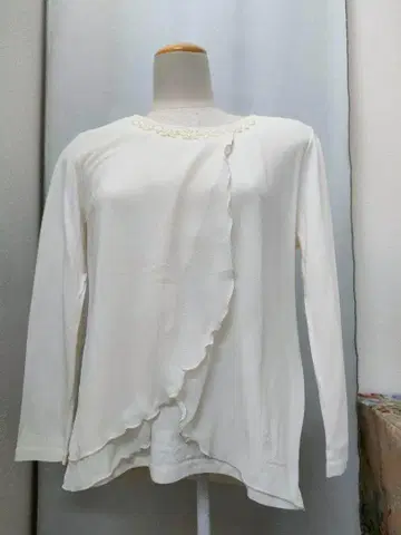 로라 애슐리 아이보리 상의 오간자