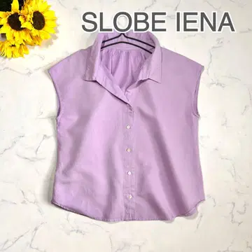 SLOBE IENA 카라 부착 슬리브리스 린넨 블라우스 셔츠