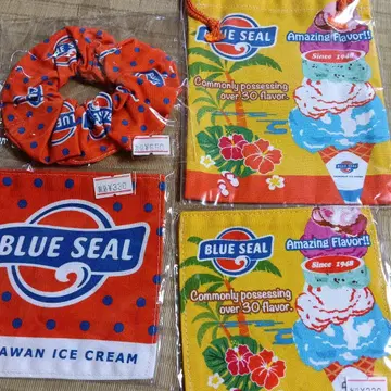 새상품 BLUE SEAL 코스터 & 스크런치 & 복조리 S 세트