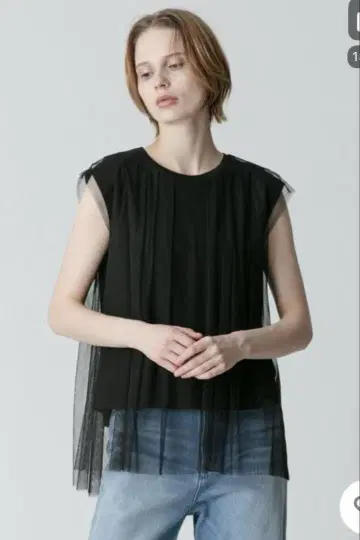 allureville 알아바일 티셔츠 시어 오버 풀오버