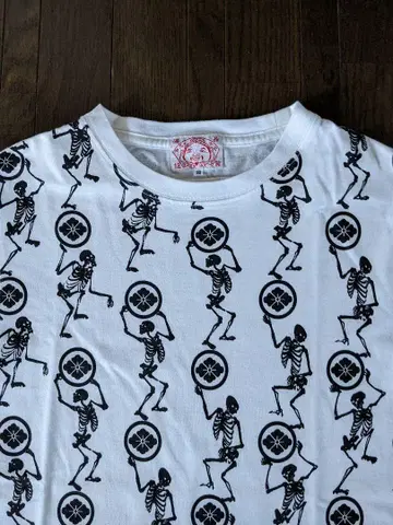 배송비 포함 EVISU 에비수 에비수 스컬 티셔츠 해골 가문 문장 38