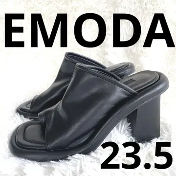 EMODA 커버 스트랩 샌들 에모다 23.5cm 통굽 블랙 검정