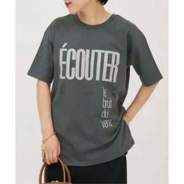 이에나 ECOUTER 로고 티셔츠 그레이