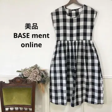 새상품급 BASE ment online 깅엄 체크 원피스
