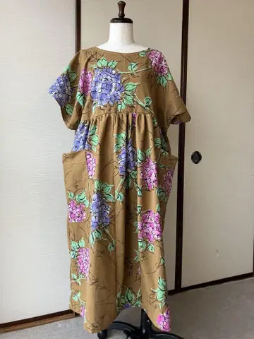 기모노 리메이크 유카타 개더 원피스 수국