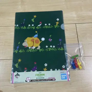 피크민 제일복권 클리어 파일과 구미 부속물 키링 세트