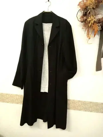 요건 레일 롱 자켓 블랙 M