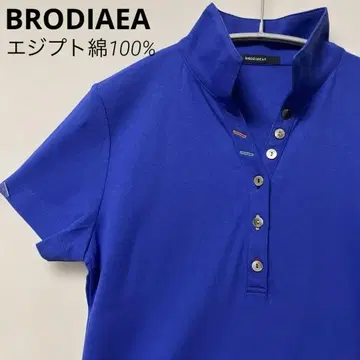 새상품 BRODIAEA 하이넥 폴로 셔츠 이집트 면 일본제 사이즈 M