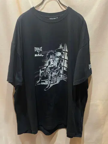 EVERLAST 아시타노 조 콜라보 티셔츠 블랙