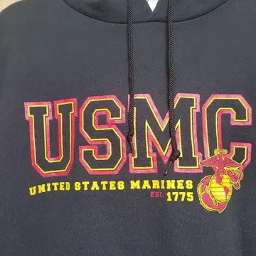 USMC 챔피온 후드 부착 후드티 블랙