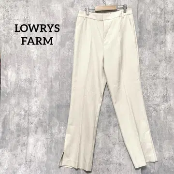 LOWRYS FARM 화이트 플레어 슬랙스 팬츠 허리밴딩