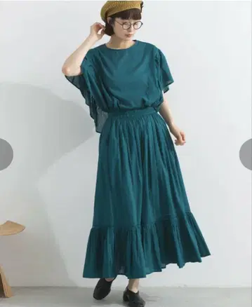 lupilien 루피리안 사다리 레이스 티어드 플레어 스커트 인도 면