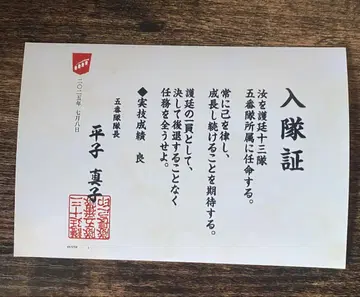 블리치 월드 호테이 13대 입대증 5번대