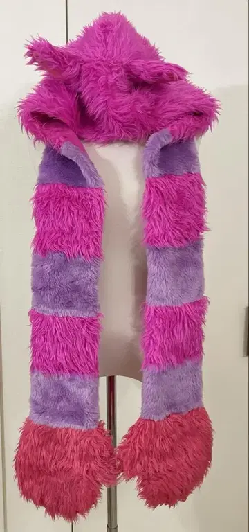 디즈니 체셔 고양이 모자 후드 머플러