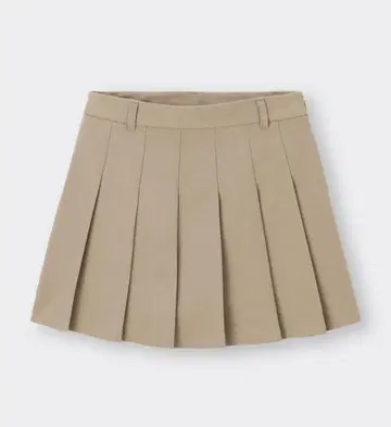 베이지 미니 길이 플리츠 스커트