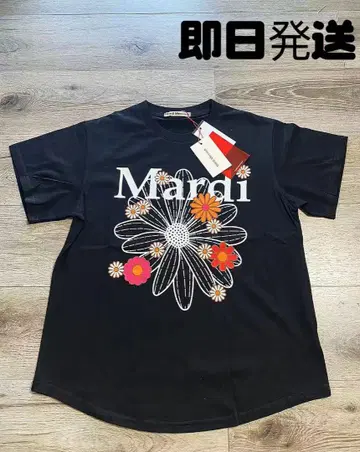 Mardi 플라워 프린트 블랙 티셔츠