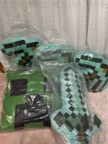 마인크래프트, 봉제 인형 쿠션 3개의 곡괭이, 1개의 검, 1개의 크리퍼