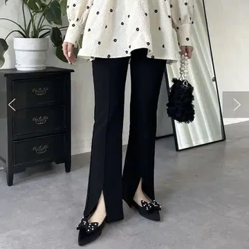 프로스 베일 슈퍼 스트레치 프론트 슬릿 팬츠 블랙 PL 미사용