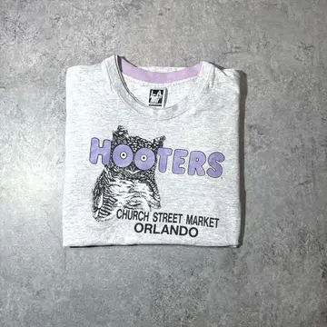90s USA제 HOOTERS 양면 프린트 티셔츠 싱글 스티치