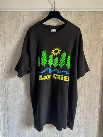 90's Velva Sheen 플로키 프린트 싱글 스티치 기업 T