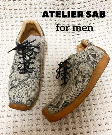 ATELIER SAB 남성용 스네이크 스킨 스니커즈