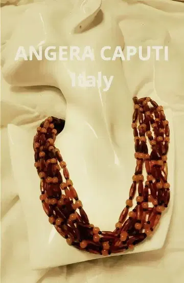 신상품 미사용 ANGERA CAPUTIh 브라운 계열 부품 8연 목걸이