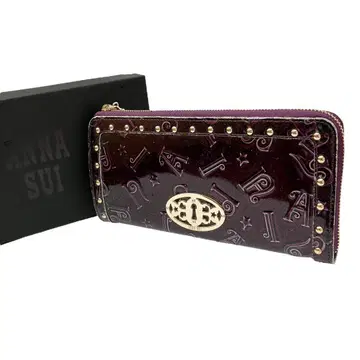 미사용 ANNA SUI 안나수이 라운드 지퍼 에나멜 장지갑