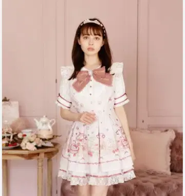 리즈리사 애프터눈 티 패턴 셋업 반팔 핑크
