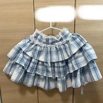 앙크루즈 비즈 참 캉캉 스커트 스카이블루