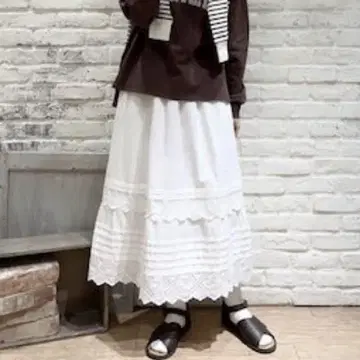 SM2 사만사 모스모스 면 도비 밑단 스캘럽 스커트