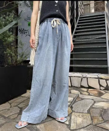 차오패닉 티피 부드러운 와이드 이지 데님