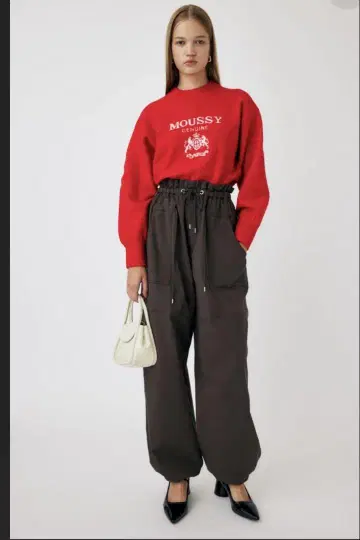 moussy 더블 웨이스트 유틸리티 팬츠