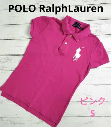 POLO 핑크 폴로 셔츠 빅 포니 자수 폴로 랄프로렌 S 새상품급