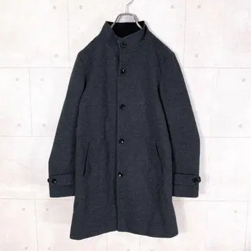 빔즈 하트(M) 롱 코트 노카라 다크 그레이 고급스러운