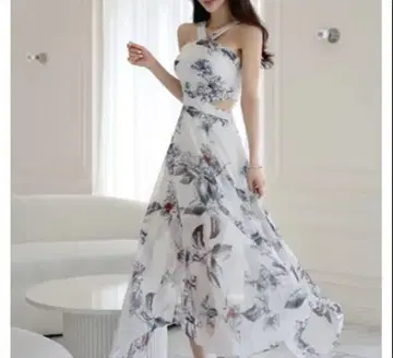 dresszone 꽃무늬 스트랩 드레스 S