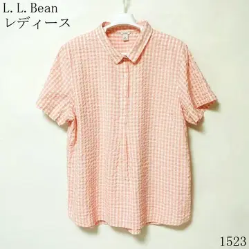L.L. Bean 반팔 셔츠 XL 오렌지 체크