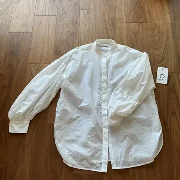 MARW united arrows 화이트 개더 슬리브 긴팔 셔츠